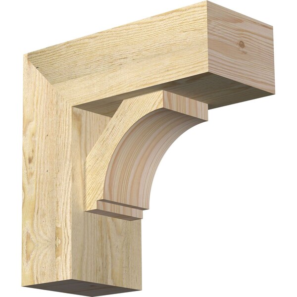 Ekena Millwork Imperial Block Rough Sawn Bracket w/ Offset Brace, Douglas Fir, 6"W x 14"D x 14"H BKT0604X14X14IMP05RDF - main